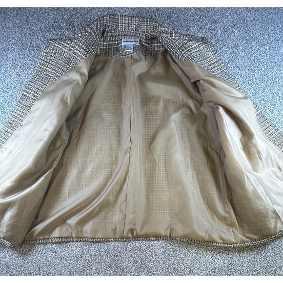 Women Alfred Dunner Blazer Size 18 Gold Beige Tweed - Picture 2 of 7